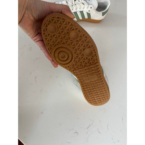 Adidas Samba OG shoes Cloud White Green silver sz 6 W Athletic preppy streetwear - Picture 6 of 7